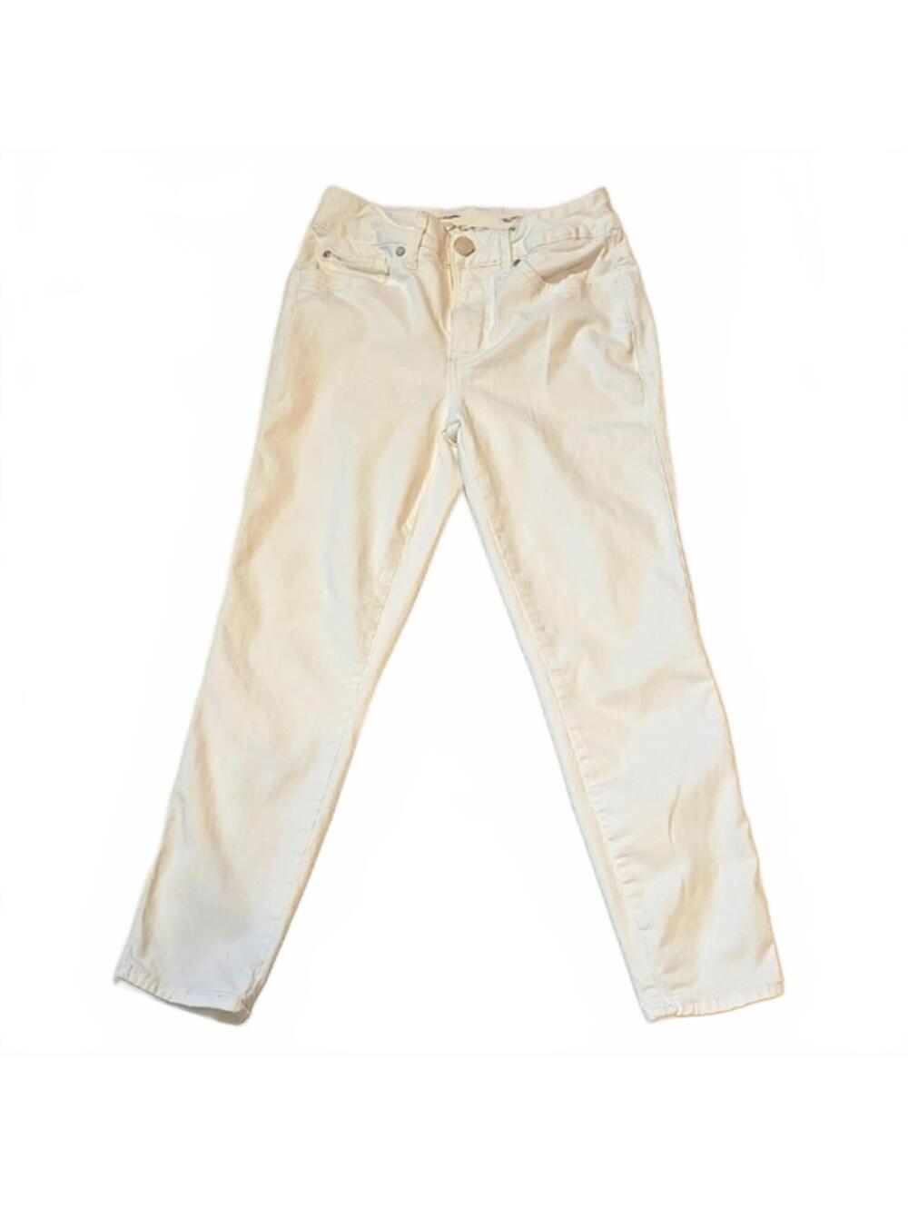 Seven7 White Women's High Rise Cropped Skinny Jeans Size 4